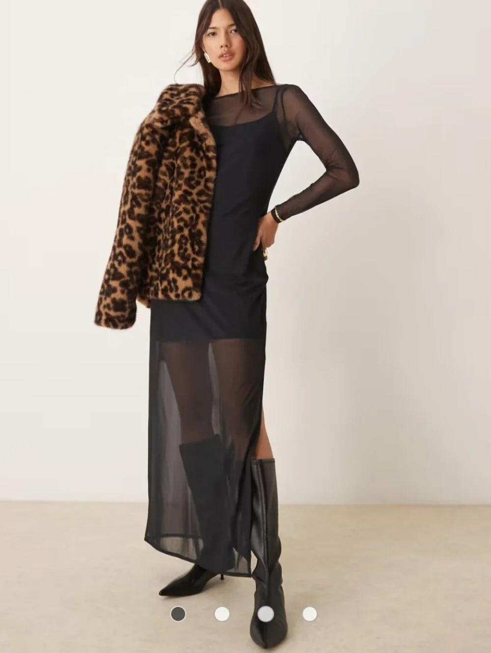 Abercrombie & Fitch Black Sheer Mesh Maxi Dress Size XS Whimsigoth Witchycore
